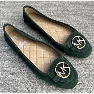 Michael Michael Kors Lillie Moccasins Olive Green Suede Women's Size 7.5 US